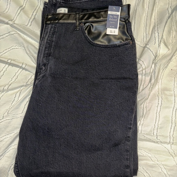 Abercrombie Curve Love The 90s Relaxed High Rise Mixed Material Jeans!Size 34 - Picture 3 of 4